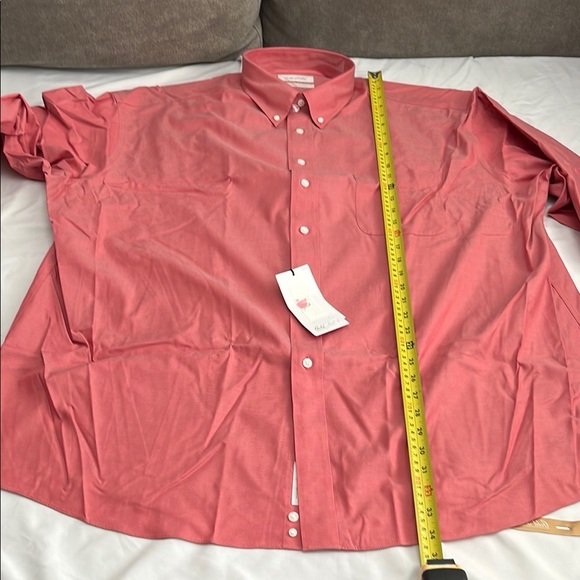 Roundtree & Yorke Red Dress Shirt Classic Button-Down - Picture 4 of 11